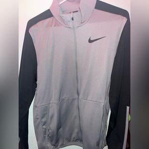 NIKE MENS FULL ZIP UP JACKET GREY/BLACK (SIZE: M)